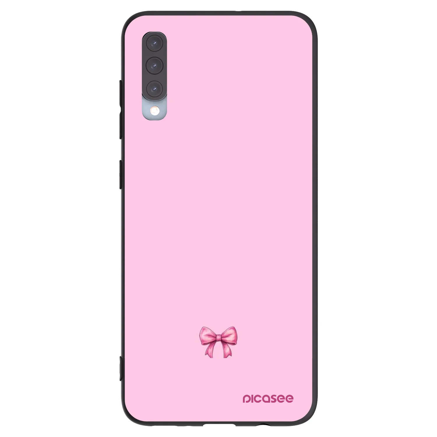 Picasee fekete szilikon tok az alábbi mobiltelefonokra Samsung Galaxy A70 A705F - Blush bow