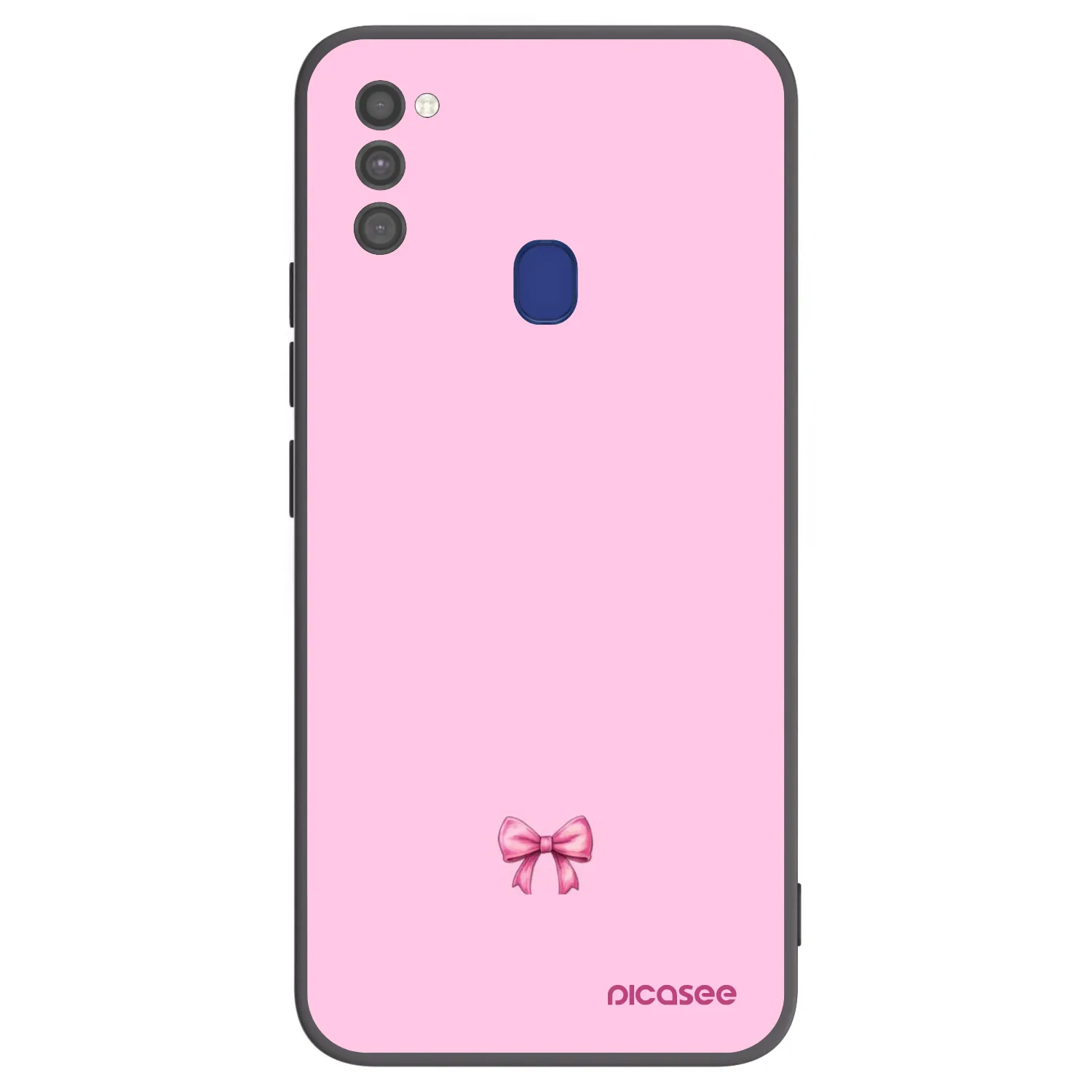 Picasee fekete szilikon tok az alábbi mobiltelefonokra Samsung Galaxy M21 M215F - Blush bow