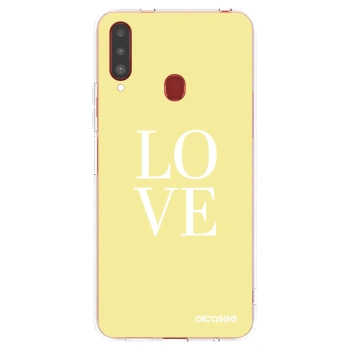 Picasee átlátszó szilikon tok az alábbi mobiltelefonokra Samsung Galaxy A20s - Love