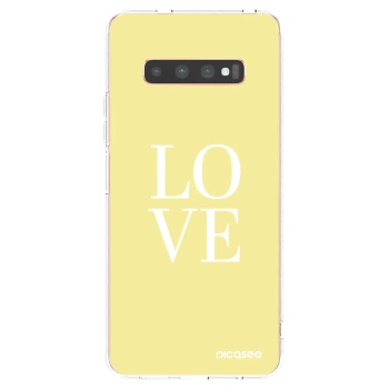 Picasee átlátszó szilikon tok az alábbi mobiltelefonokra Samsung Galaxy S10 Plus G975 - Love