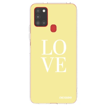 Picasee átlátszó szilikon tok az alábbi mobiltelefonokra Samsung Galaxy A21s - Love