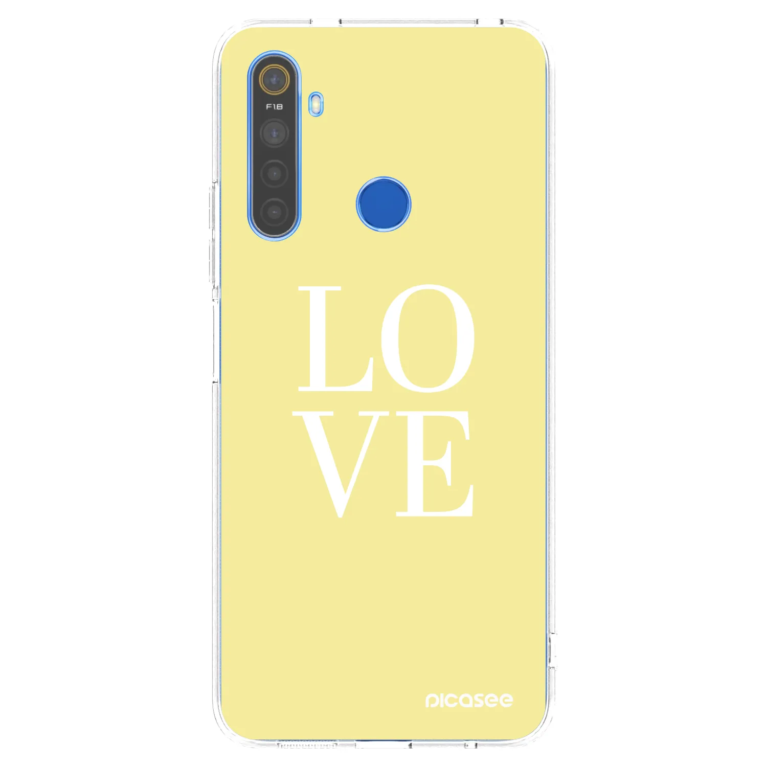 Picasee átlátszó szilikon tok az alábbi mobiltelefonokra Realme 5 - Love