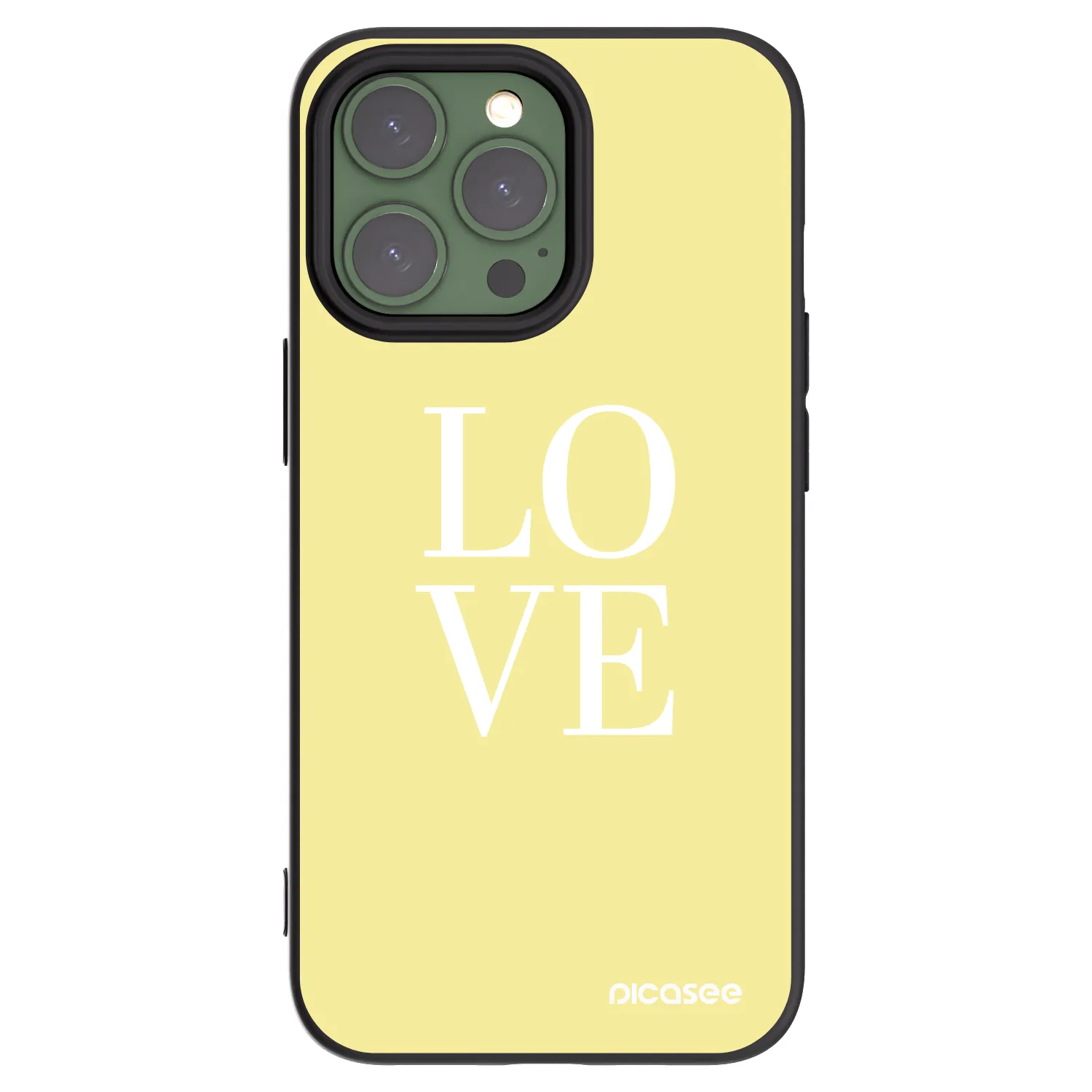 Picasee fekete szilikon tok az alábbi mobiltelefonokra Apple iPhone 13 Pro - Love