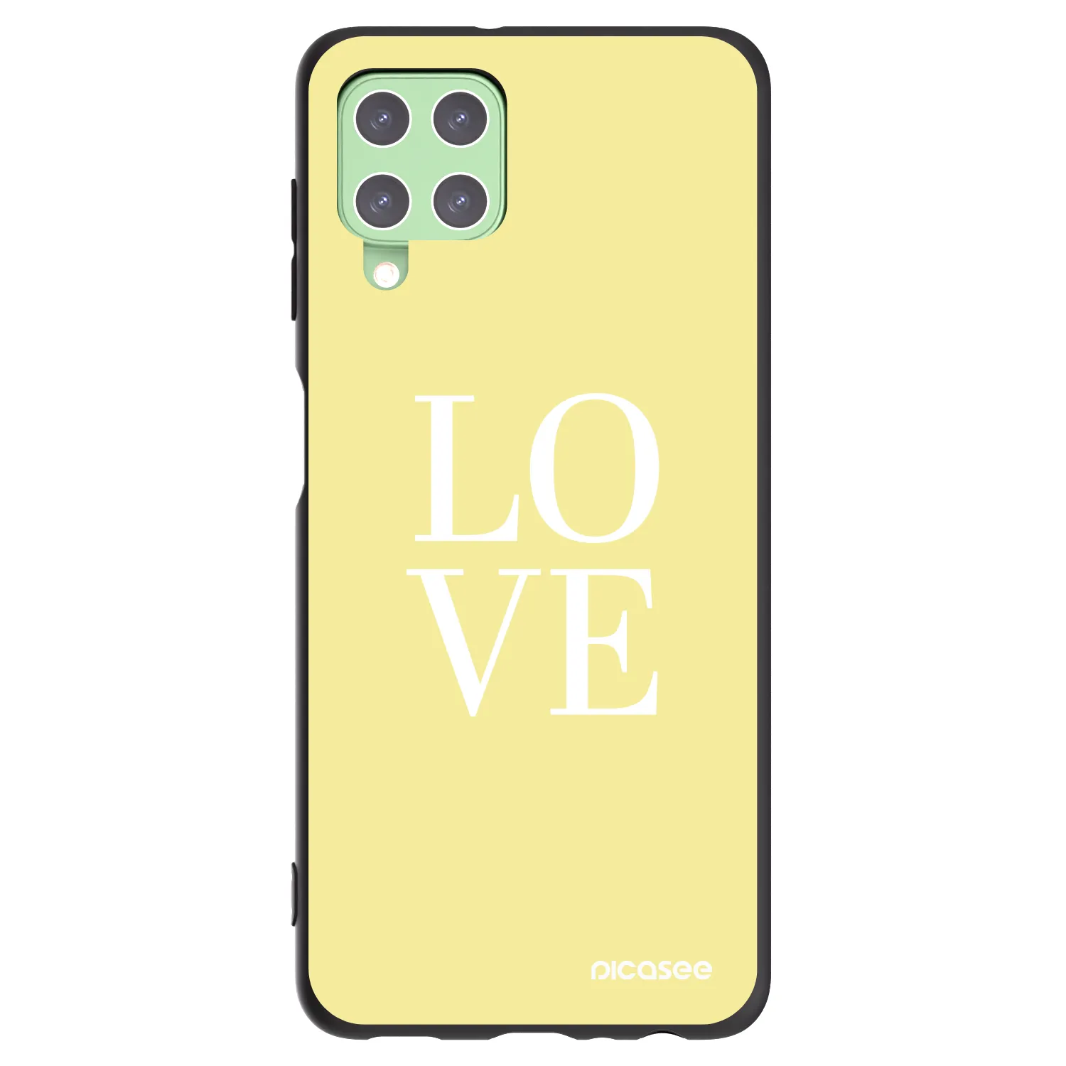 Picasee fekete szilikon tok az alábbi mobiltelefonokra Samsung Galaxy A22 A225F 4G - Love