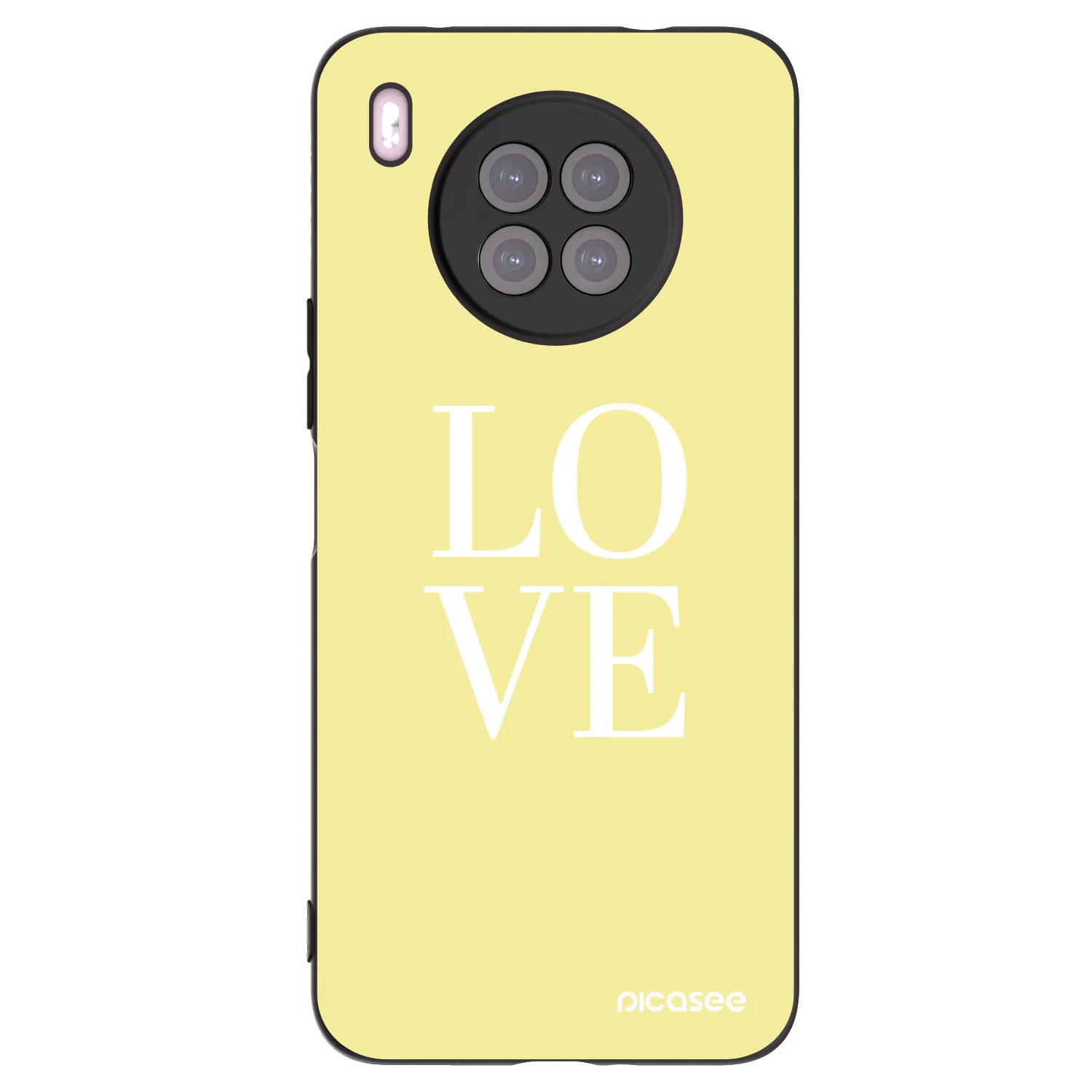 Picasee fekete szilikon tok az alábbi mobiltelefonokra Huawei Nova 8i - Love