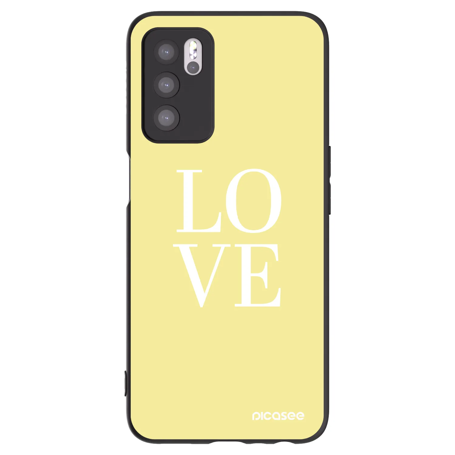 Picasee fekete szilikon tok az alábbi mobiltelefonokra OPPO A16s - Love