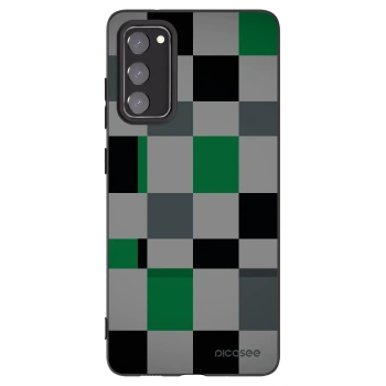 Picasee fekete szilikon tok az alábbi mobiltelefonokra Samsung Galaxy S20 FE - Block Grid