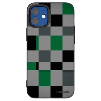 Picasee fekete szilikon tok az alábbi mobiltelefonokra Apple iPhone 12 mini - Block Grid