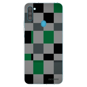 Picasee átlátszó szilikon tok az alábbi mobiltelefonokra Samsung Galaxy M11 - Block Grid