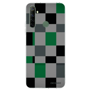 Picasee átlátszó szilikon tok az alábbi mobiltelefonokra Realme 6i - Block Grid