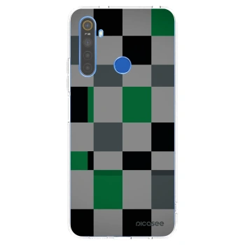 Picasee átlátszó szilikon tok az alábbi mobiltelefonokra Realme 5 - Block Grid