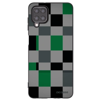 Picasee fekete szilikon tok az alábbi mobiltelefonokra Samsung Galaxy A12 A125F - Block Grid