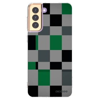 Picasee átlátszó szilikon tok az alábbi mobiltelefonokra Samsung Galaxy S21+ 5G G996F - Block Grid