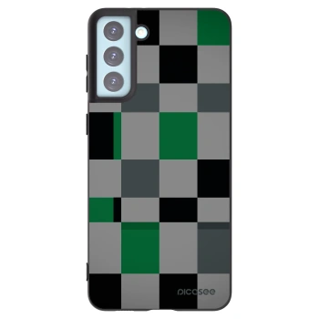 Picasee fekete szilikon tok az alábbi mobiltelefonokra Samsung Galaxy S21+ 5G G996F - Block Grid