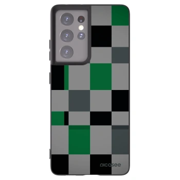 Picasee fekete szilikon tok az alábbi mobiltelefonokra Samsung Galaxy S21 Ultra 5G G998B - Block Grid