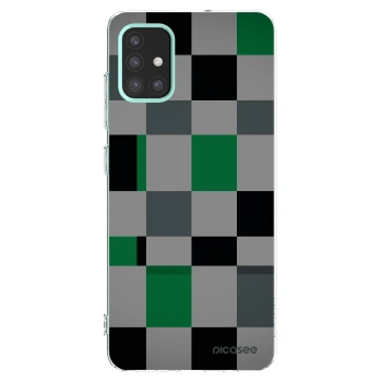 Picasee átlátszó szilikon tok az alábbi mobiltelefonokra Samsung Galaxy M31s - Block Grid