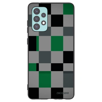 Picasee fekete szilikon tok az alábbi mobiltelefonokra Samsung Galaxy A72 A725F - Block Grid