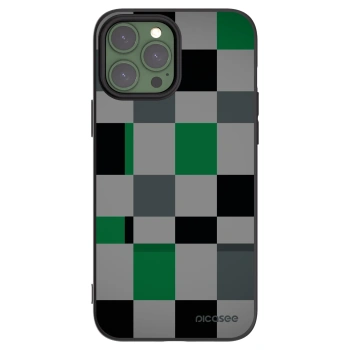 Picasee fekete szilikon tok az alábbi mobiltelefonokra Apple iPhone 13 Pro Max - Block Grid