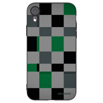 Picasee fekete szilikon tok az alábbi mobiltelefonokra Apple iPhone XR - Block Grid