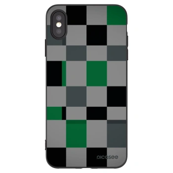 Picasee fekete szilikon tok az alábbi mobiltelefonokra Apple iPhone XS Max - Block Grid