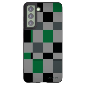 Picasee fekete szilikon tok az alábbi mobiltelefonokra Samsung Galaxy S21 FE 5G - Block Grid