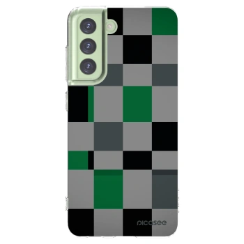 Picasee átlátszó szilikon tok az alábbi mobiltelefonokra Samsung Galaxy S21 FE 5G - Block Grid
