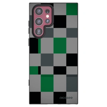 Picasee fekete szilikon tok az alábbi mobiltelefonokra Samsung Galaxy S22 Ultra 5G - Block Grid