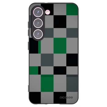 Picasee fekete szilikon tok az alábbi mobiltelefonokra Samsung Galaxy S23 5G - Block Grid