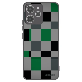 Picasee fekete szilikon tok az alábbi mobiltelefonokra Xiaomi Redmi 12 4G - Block Grid