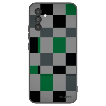 Picasee fekete szilikon tok az alábbi mobiltelefonokra Samsung Galaxy A04s A047F - Block Grid