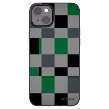 Picasee fekete szilikon tok az alábbi mobiltelefonokra Apple iPhone 15 Plus - Block Grid