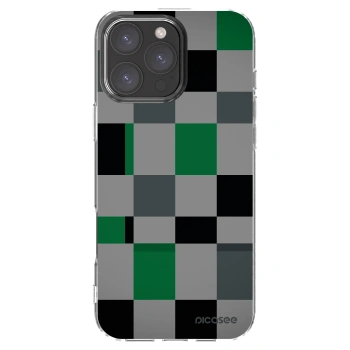 Picasee átlátszó szilikon tok az alábbi mobiltelefonokra Apple iPhone 16 Pro Max - Block Grid