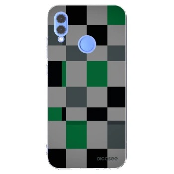 Picasee átlátszó szilikon tok az alábbi mobiltelefonokra Honor 10 Lite - Block Grid