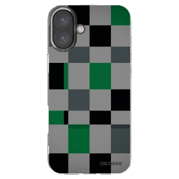 Picasee átlátszó szilikon tok az alábbi mobiltelefonokra Apple iPhone 16 Plus - Block Grid