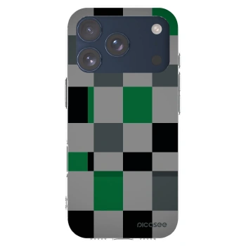 Picasee átlátszó szilikon tok az alábbi mobiltelefonokra Apple iPhone 17 Pro - Block Grid