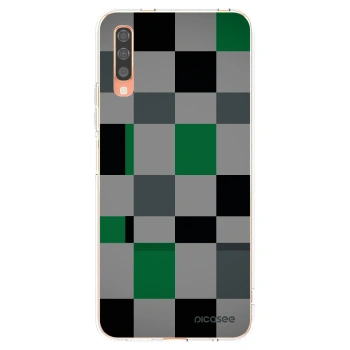 Picasee átlátszó szilikon tok az alábbi mobiltelefonokra Samsung Galaxy A70 A705F - Block Grid