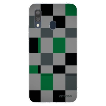 Picasee átlátszó szilikon tok az alábbi mobiltelefonokra Samsung Galaxy A40 A405F - Block Grid