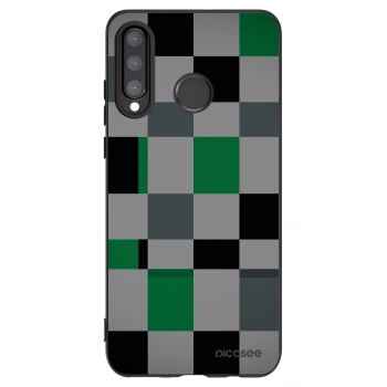 Picasee fekete szilikon tok az alábbi mobiltelefonokra Huawei P30 Lite - Block Grid