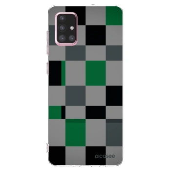 Picasee átlátszó szilikon tok az alábbi mobiltelefonokra Samsung Galaxy A71 A715F - Block Grid