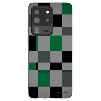 Picasee fekete szilikon tok az alábbi mobiltelefonokra Samsung Galaxy S20 Ultra 5G G988F - Block Grid