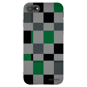 Picasee átlátszó szilikon tok az alábbi mobiltelefonokra Apple iPhone SE 2020 - Block Grid