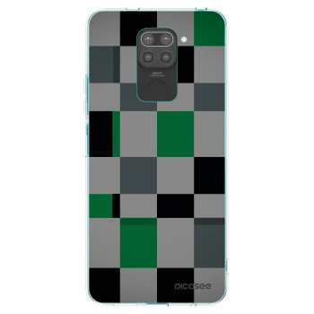 Picasee fekete szilikon tok az alábbi mobiltelefonokra Xiaomi Redmi Note 9 - Block Grid