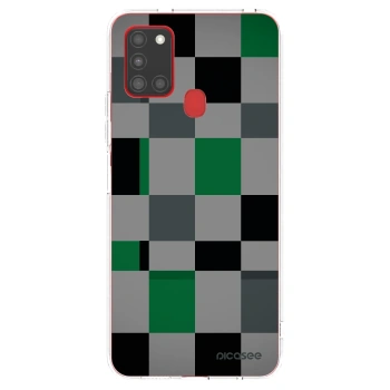 Picasee átlátszó szilikon tok az alábbi mobiltelefonokra Samsung Galaxy A21s - Block Grid