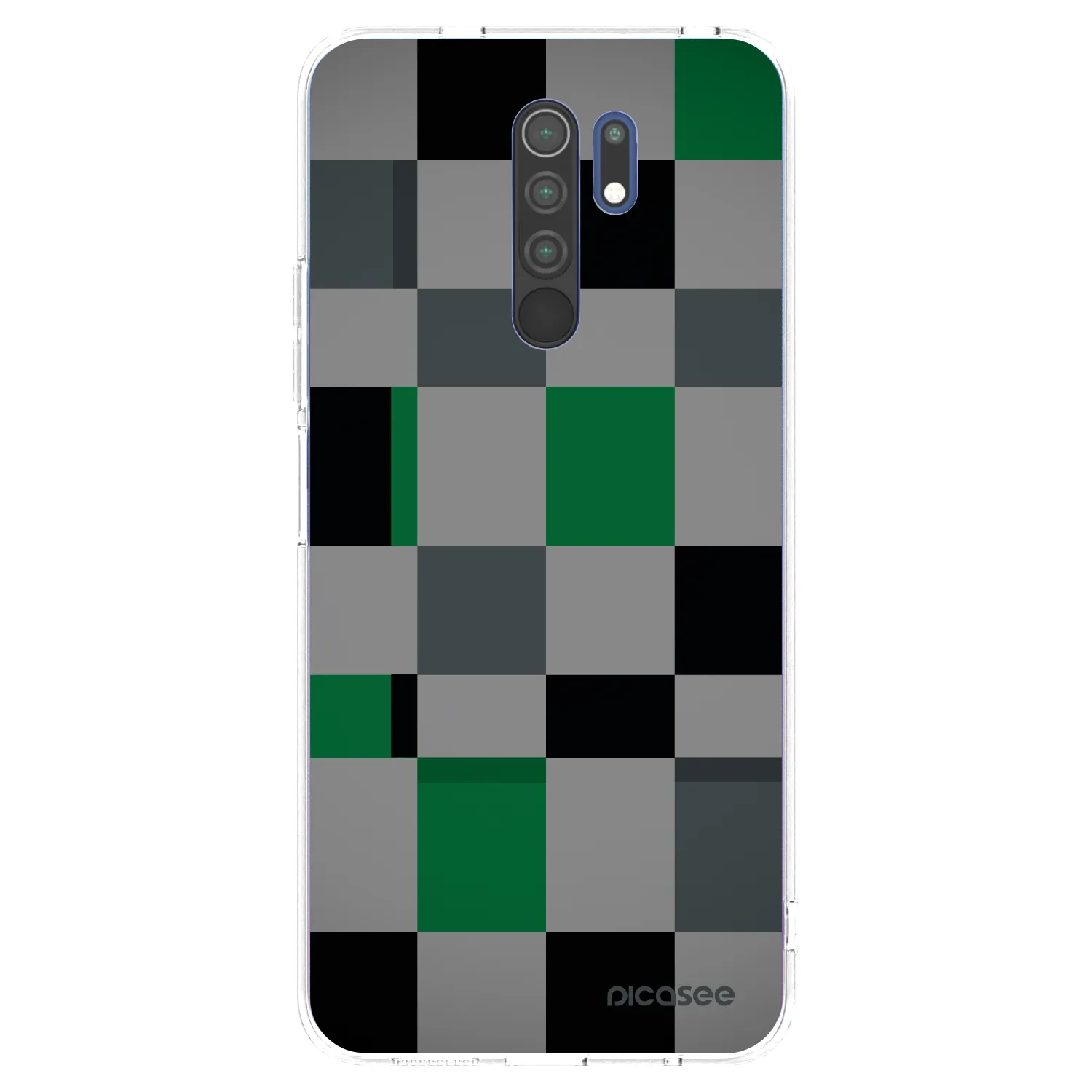 Picasee átlátszó szilikon tok az alábbi mobiltelefonokra Xiaomi Redmi 9 - Block Grid