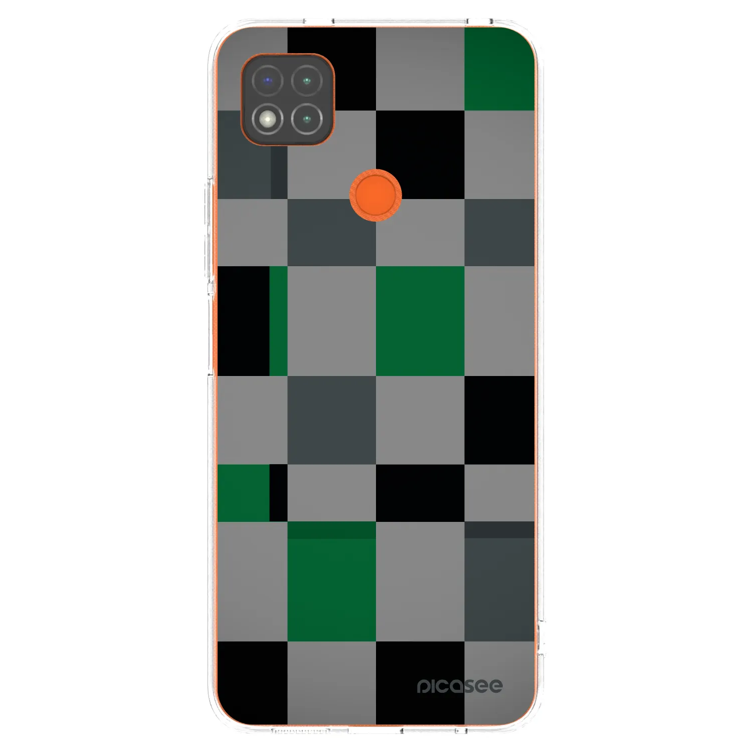 Picasee átlátszó szilikon tok az alábbi mobiltelefonokra Xiaomi Redmi 9C - Block Grid