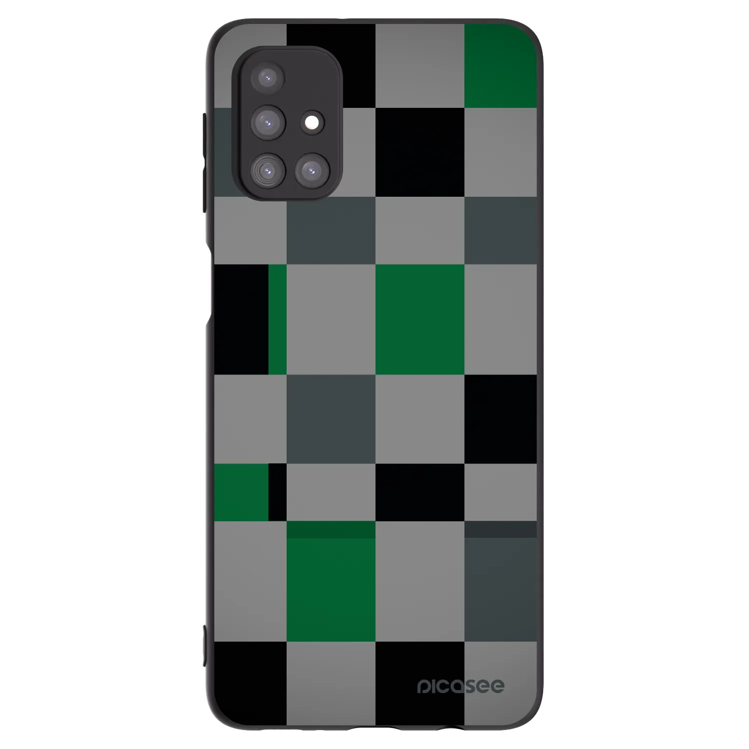 Picasee fekete szilikon tok az alábbi mobiltelefonokra Samsung Galaxy M31s - Block Grid