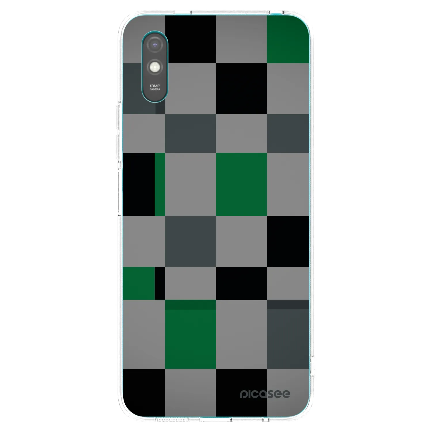 Picasee átlátszó szilikon tok az alábbi mobiltelefonokra Xiaomi Redmi 9A - Block Grid