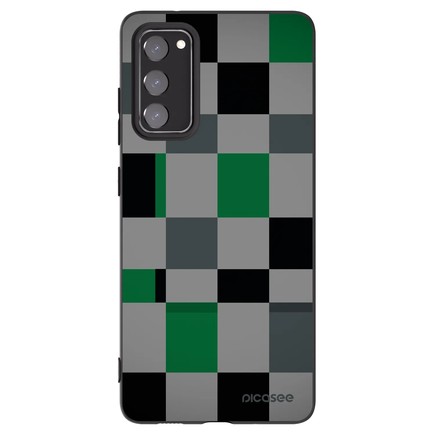 Picasee fekete szilikon tok az alábbi mobiltelefonokra Samsung Galaxy S20 FE - Block Grid