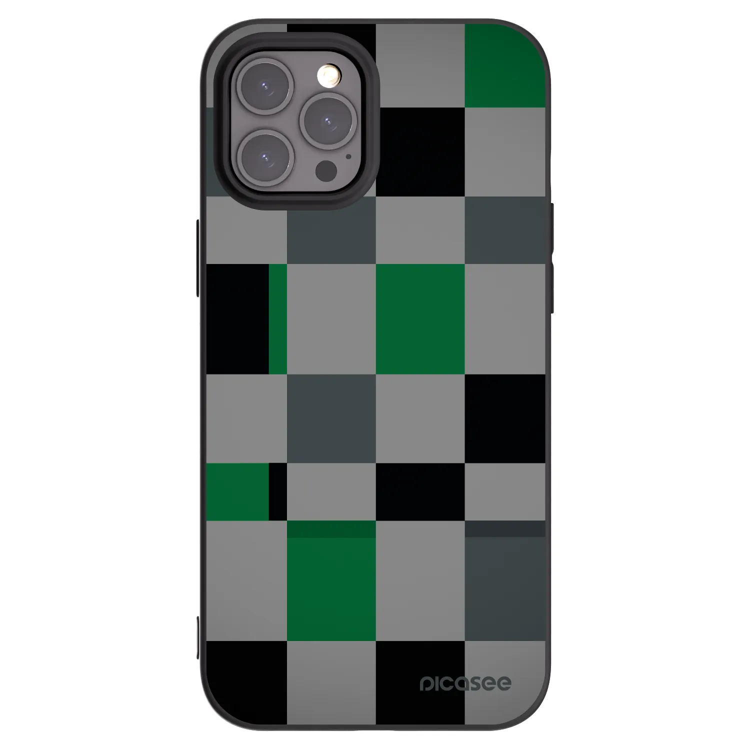 Picasee fekete szilikon tok az alábbi mobiltelefonokra Apple iPhone 12 Pro Max - Block Grid