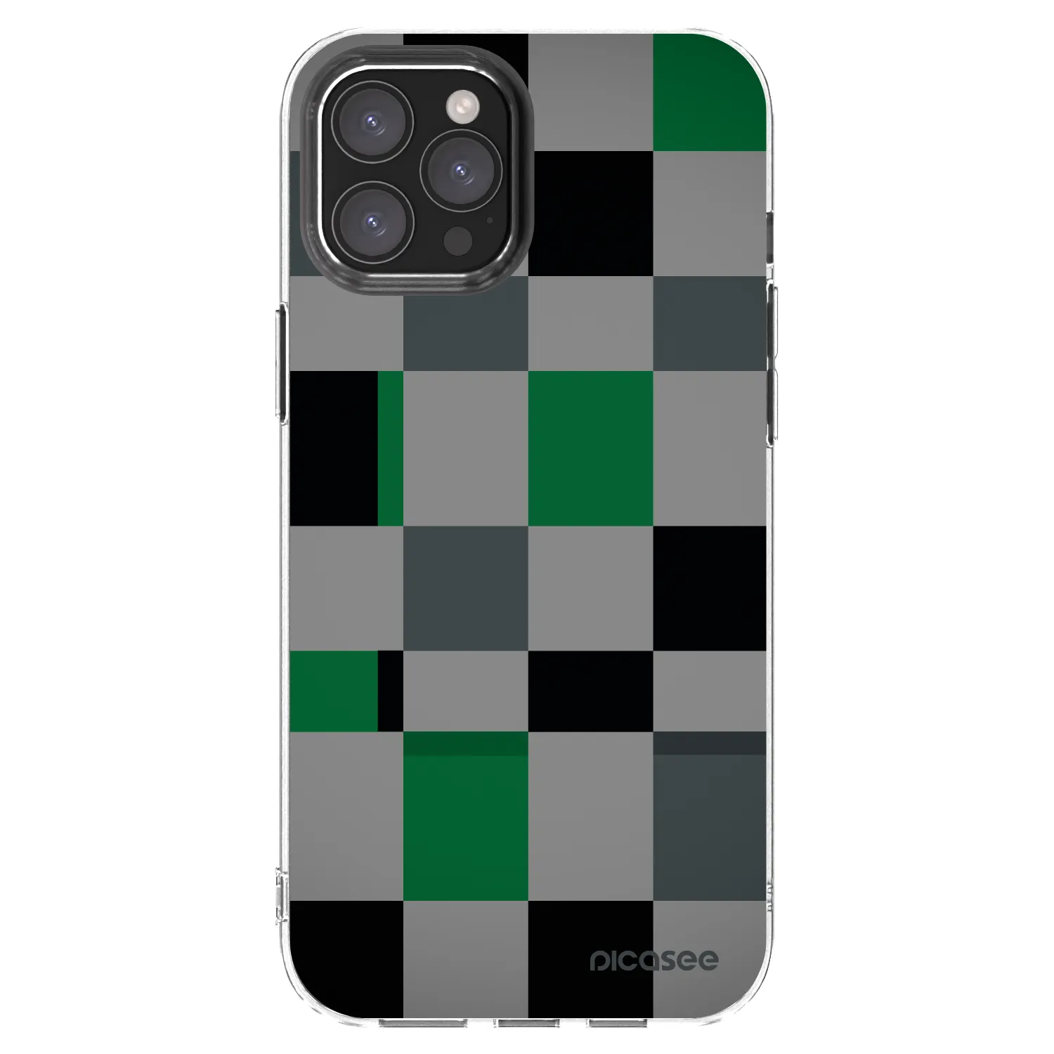 Picasee átlátszó szilikon tok az alábbi mobiltelefonokra Apple iPhone 12 Pro Max - Block Grid